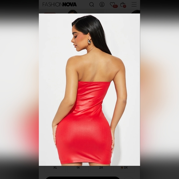 Annie Satin Mini Dress - Red - Picture 3 of 3